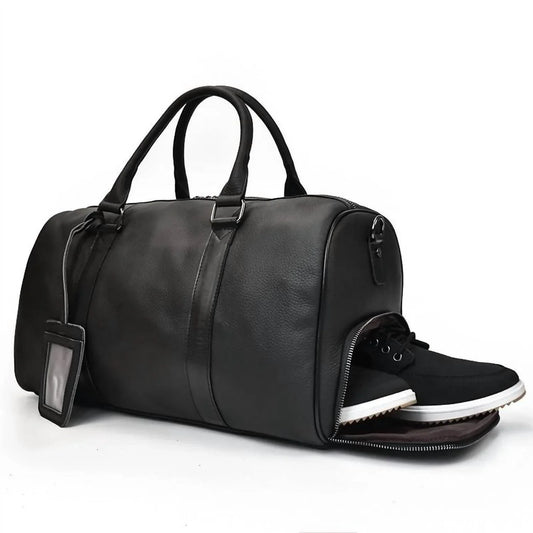 Steel Horse Leather - Men's Endre Weekender Vintage Leather Duffle Bag - Rack Hunt