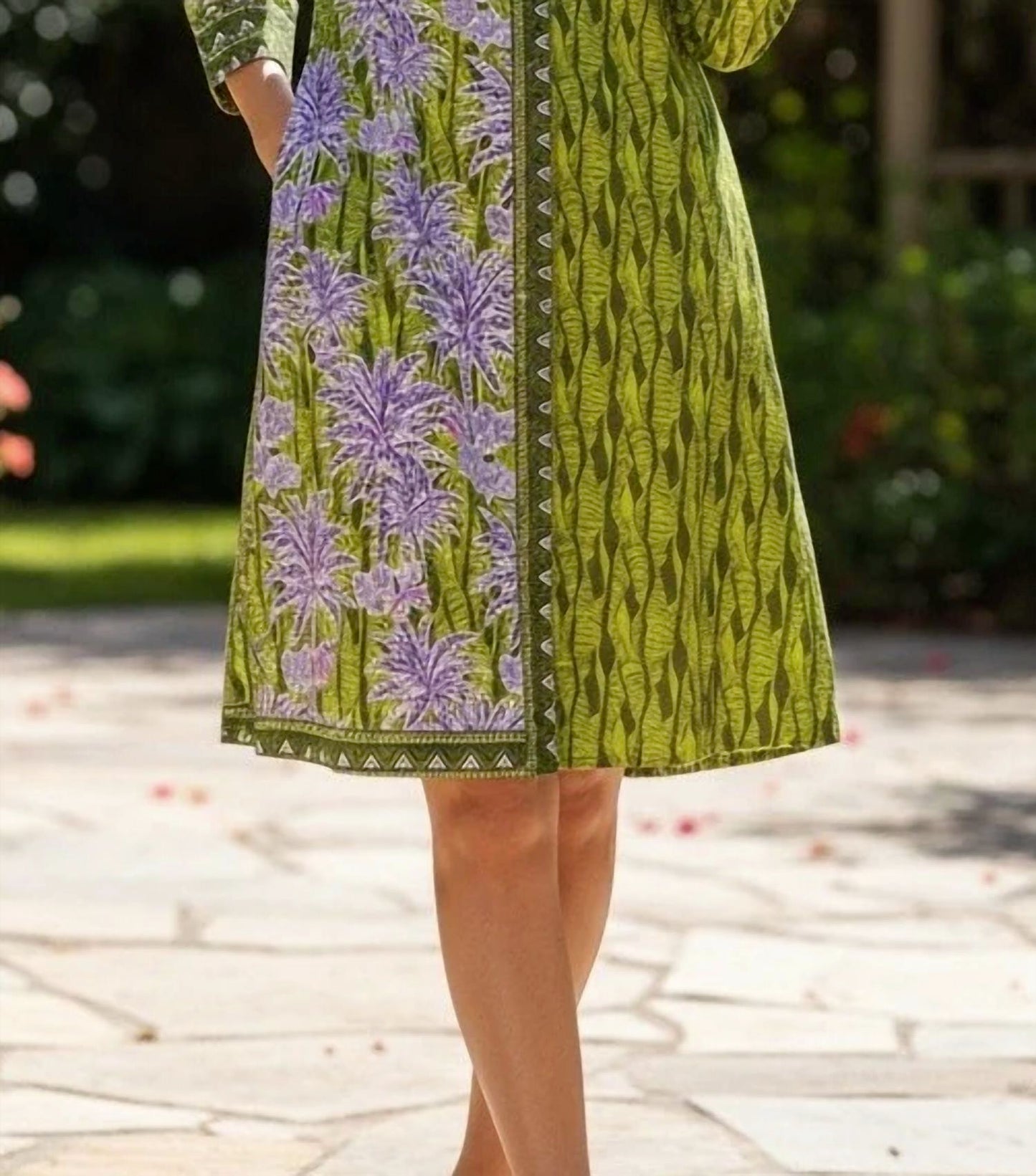 Three Quarter Sleeve Midi Dress