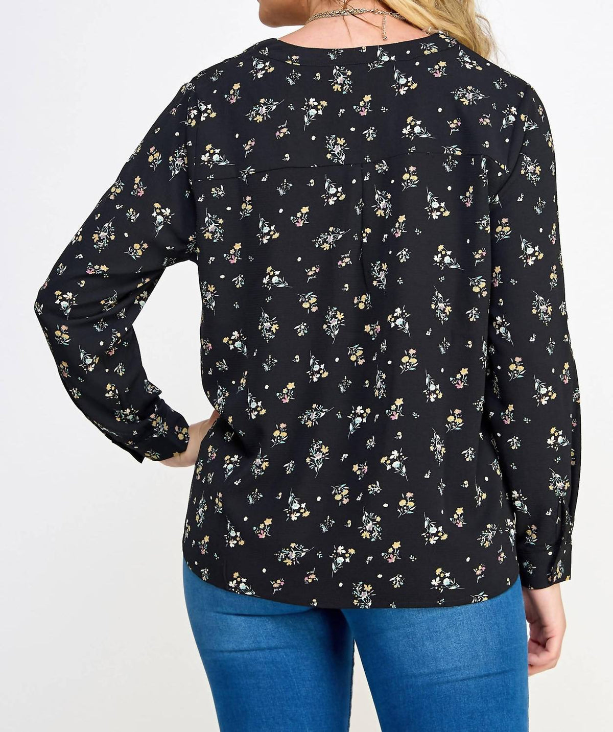 Floral Print Pop-over Blouse