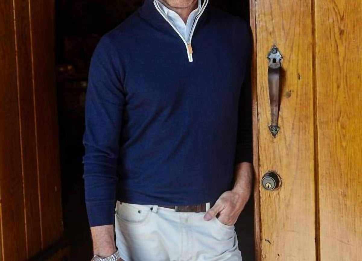 1/4 Zip Long Sleeve Knit Sweater