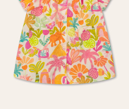 Girl's Daloo Almond Oil Floral Dress
