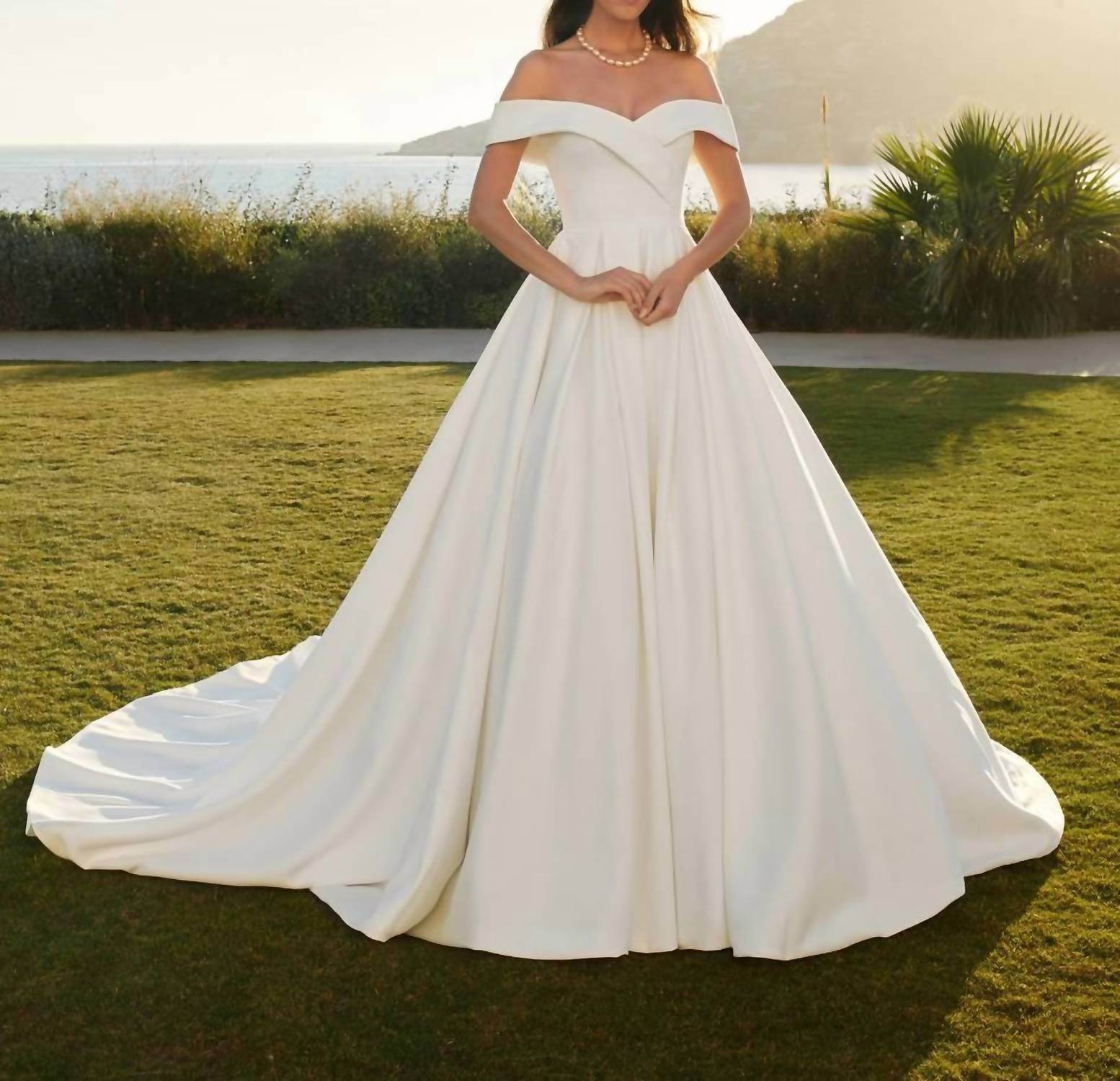 Cosmobella - Satin Off-the-shoulder Gown - Rack Hunt -