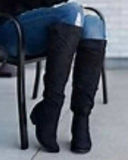Madeline - Tall Vegan Suede Leather Boots - Rack Hunt