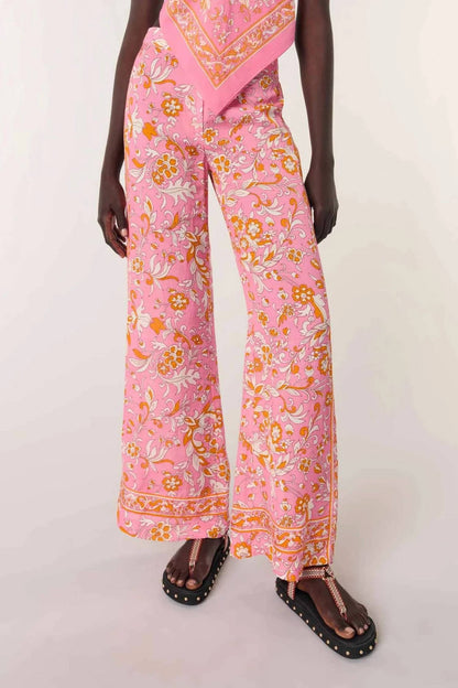 Patterned Linen Trousers
