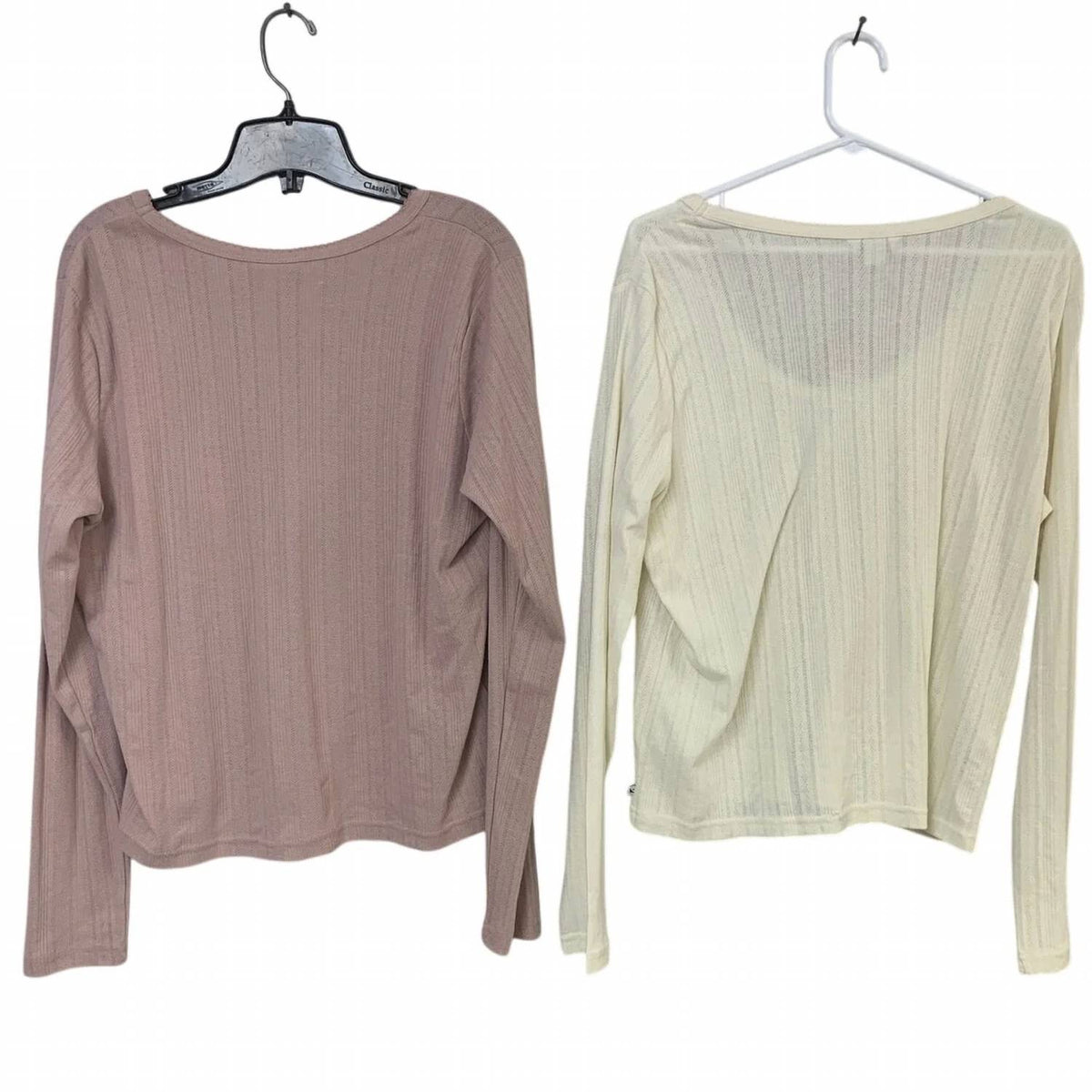 Women's Perfect Pointelle Long Sleeve Shirts Set - Plus