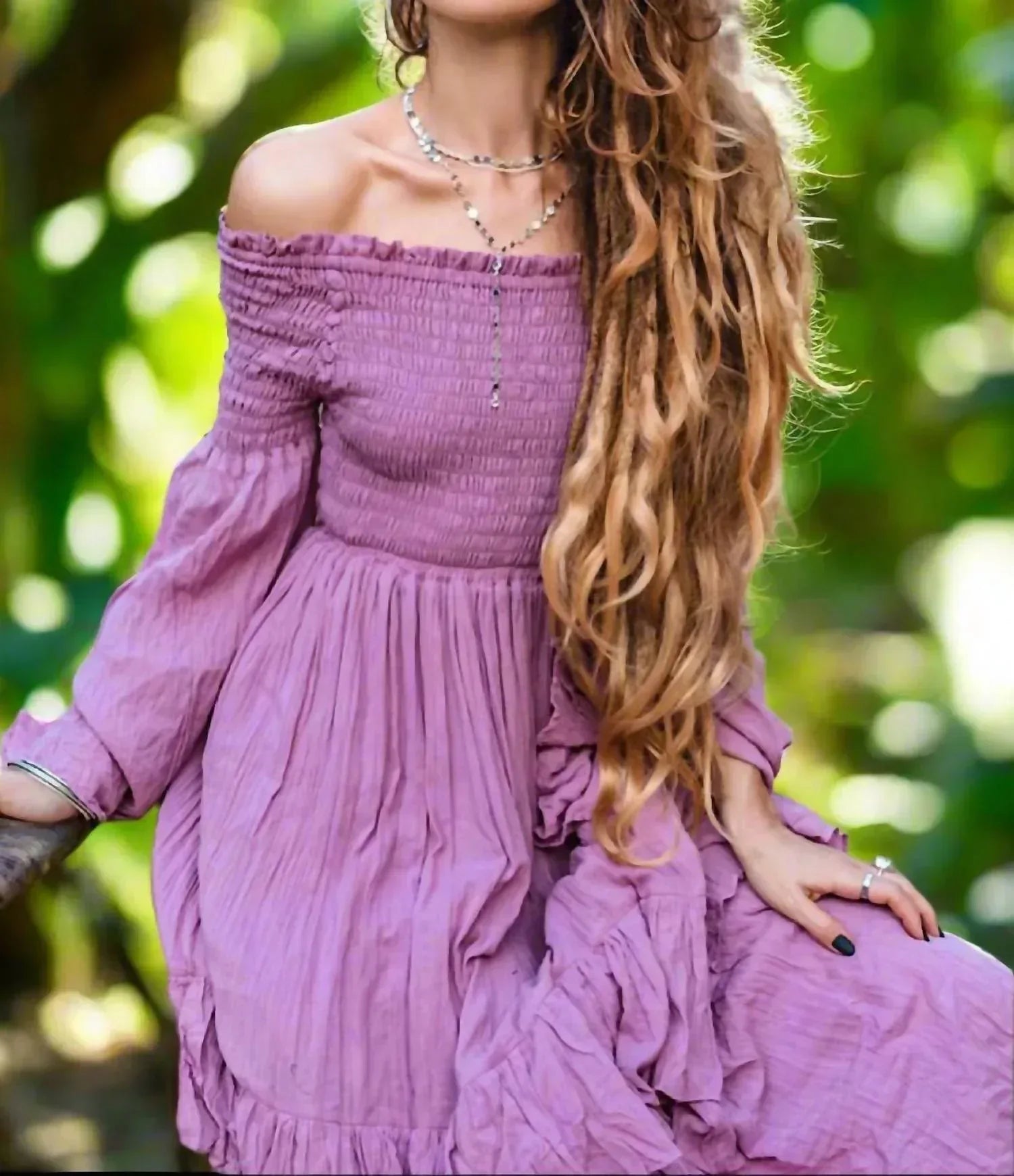 Zinnia Pearl - Women's Sexy Shoulders Maxi Dress - Rack Hunt