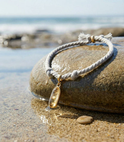 Women's Oval Gemstone Cord Bracelet