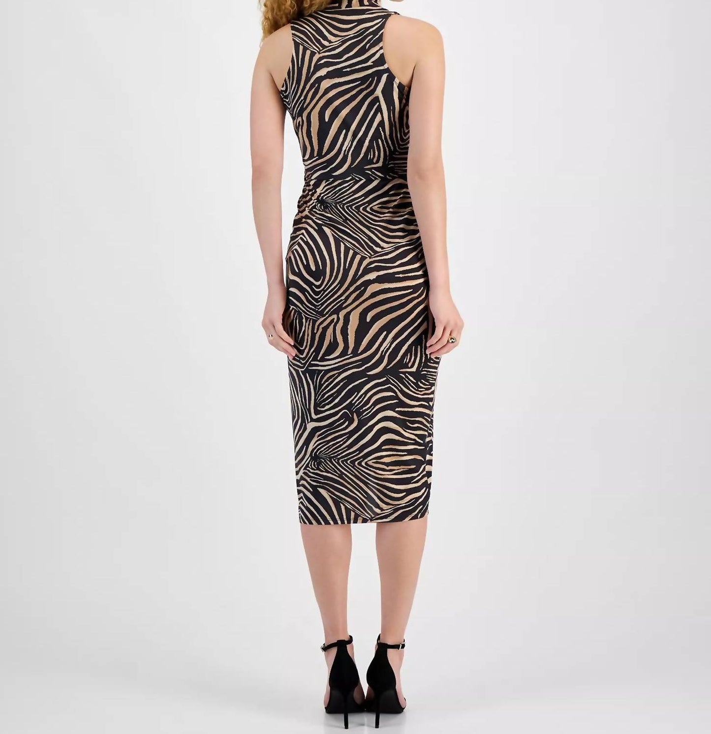 Animal Print Faux-wrap Sheath Dress