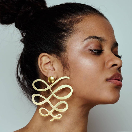 Women's Clip On Squiggle Dangle Earrings
