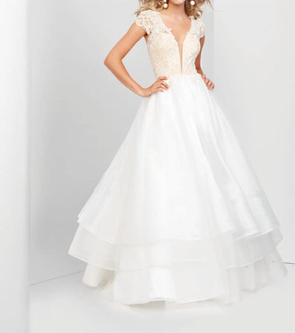 Organza And Lace Ball Gown