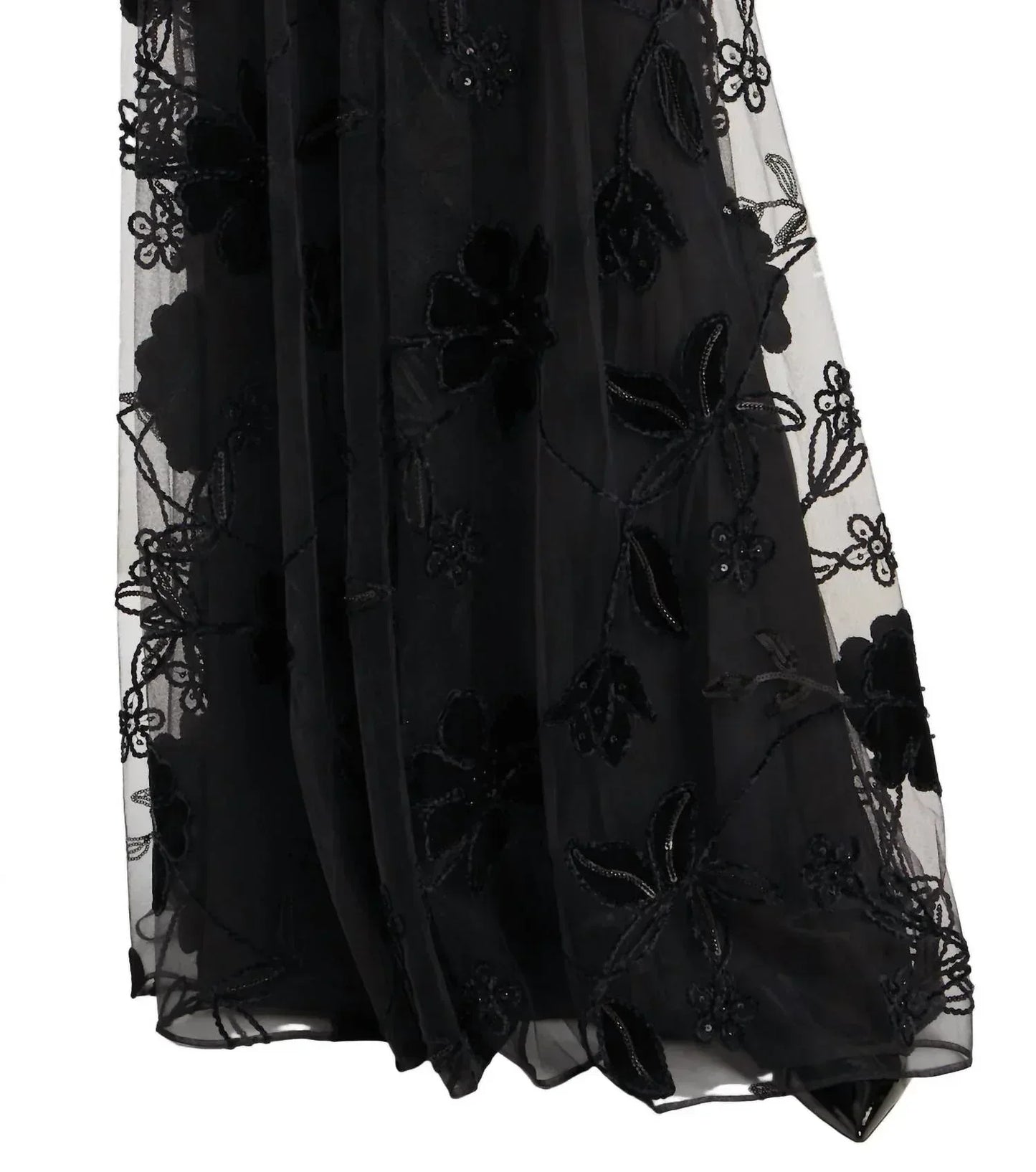 Elie Saab - Velvet Tulle Embroidered Long Dress - Rack Hunt