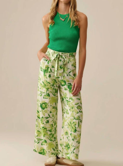 Floral Belted Pants