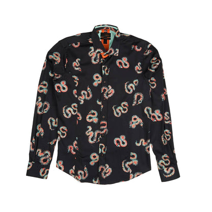 Aztec Snake Print Button Down Shirt
