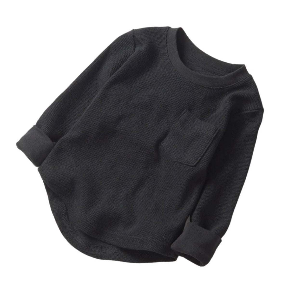 Little Bipsy Kids Waffle Top in Black - view 2