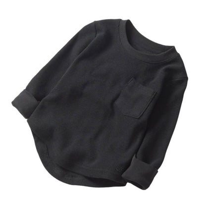 Little Bipsy Kids Waffle Top in Black - view 2