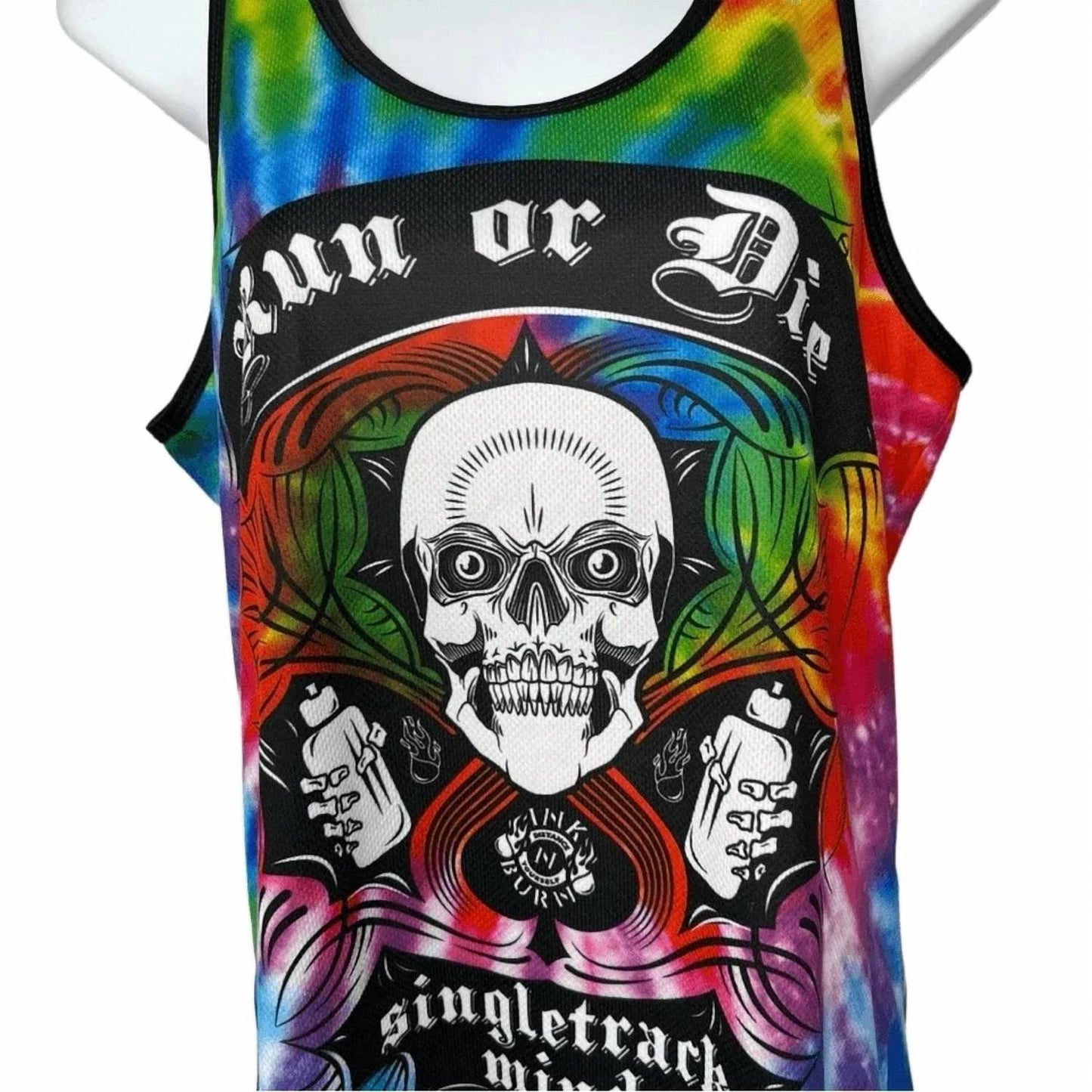Women's Run Of Die Tie Dye Sunflower Singlet