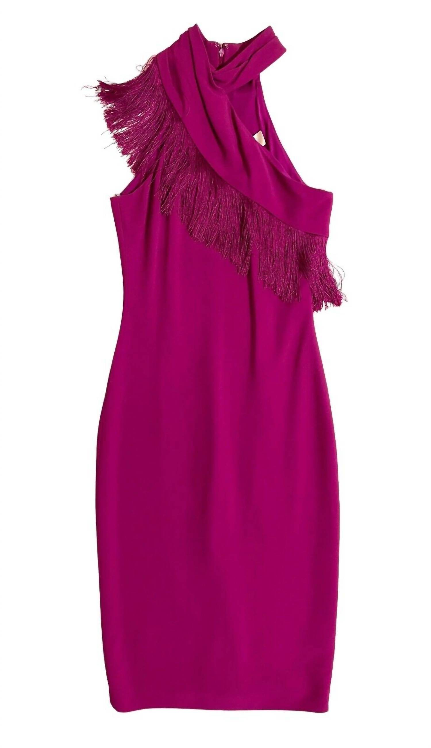 Cushnie et Ochs - Fringe Mock Neck Pencil Bodycon Dress - Rack Hunt