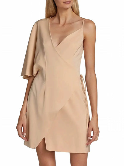 Kimberly Goldson - Laurel Wrap Silhouette Flutter Sleeve Mini Dress - Rack Hunt