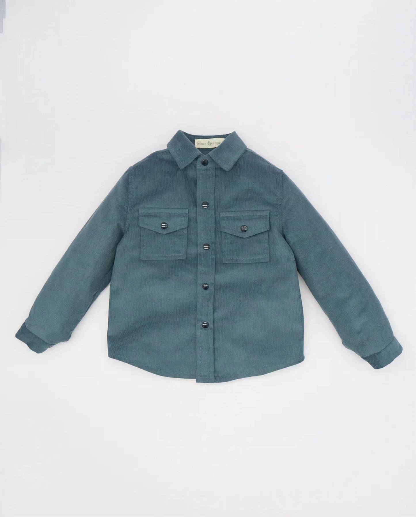 Kid's Corduroy Shirt With Collar And Twill Trousers Set