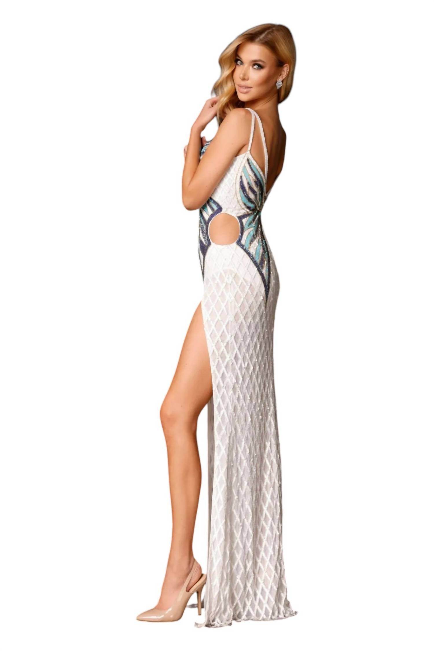 Aleta - Sequin Butterfly Prom Dress - Rack Hunt -