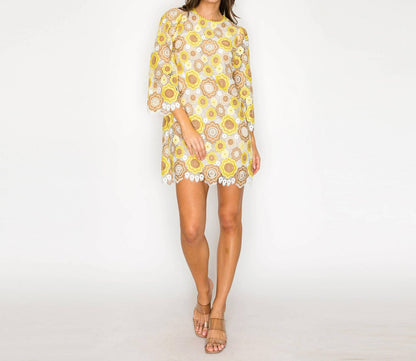 Marigold Vintage Lace Mini Dress