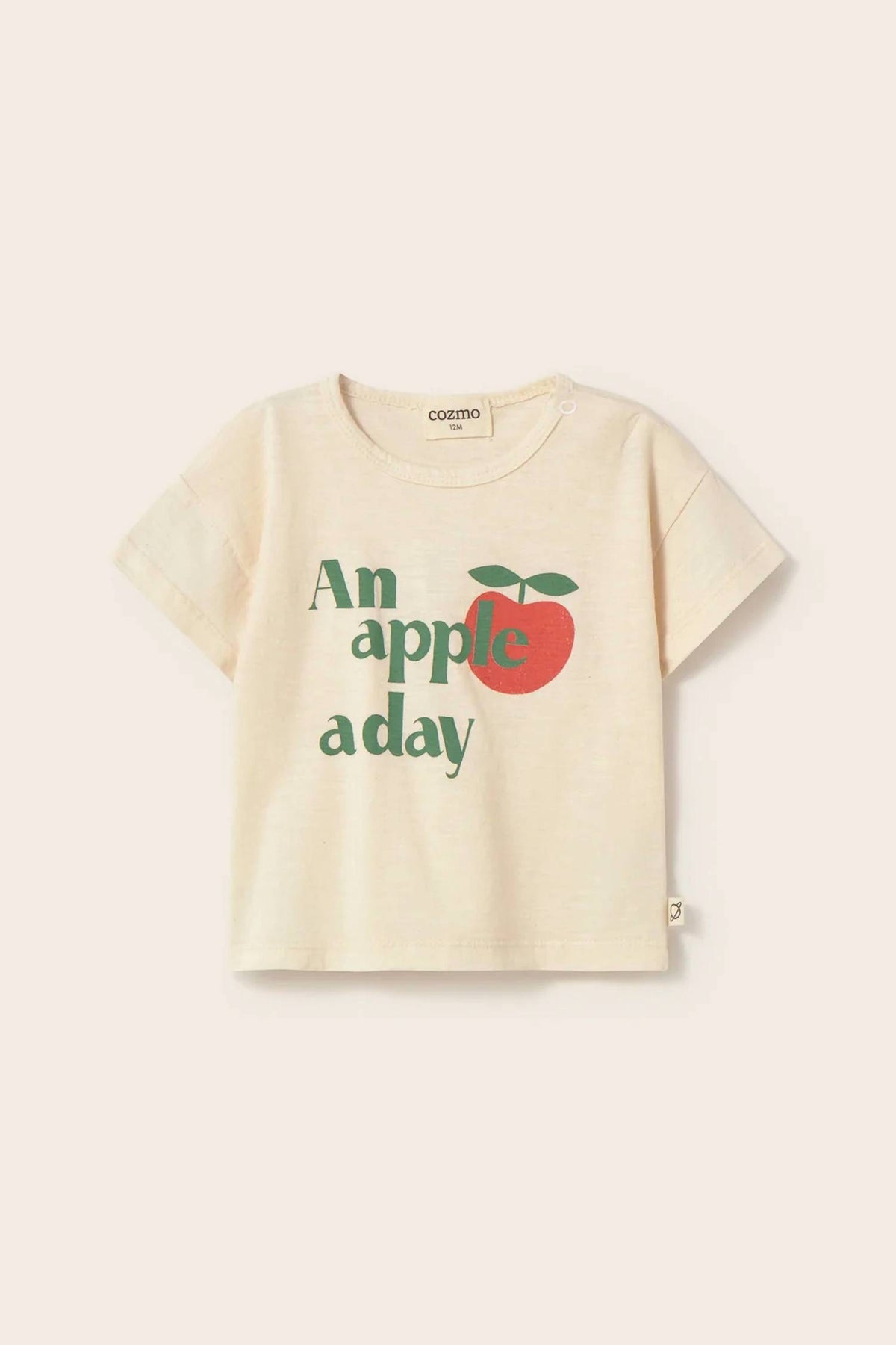 Boys Soft Slub Cotton Apple Print T- Shirt