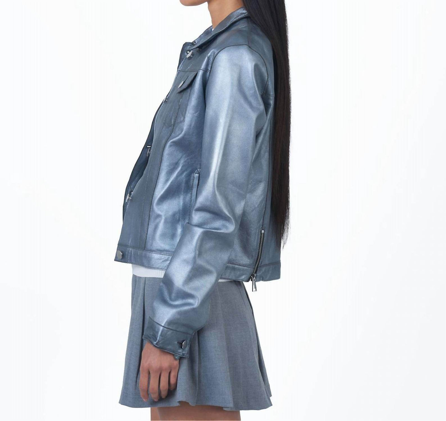 JKT NYC - Alexa Metallic Leather Jacket - Rack Hunt -