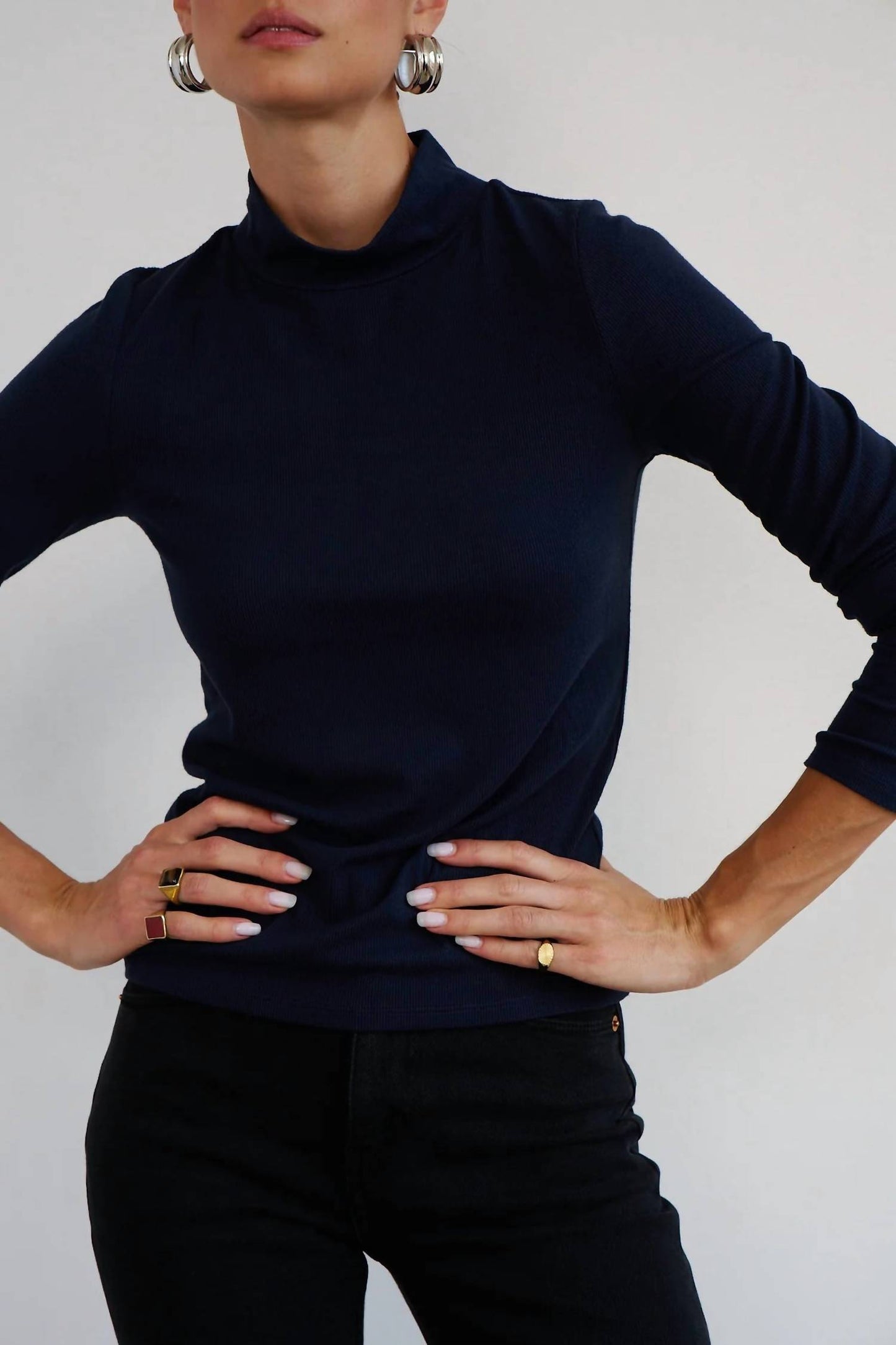 The Mock Neck Long Sleeve Tee