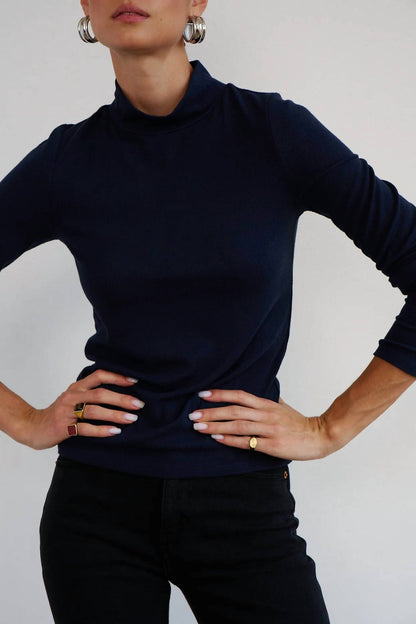 The Mock Neck Long Sleeve Tee