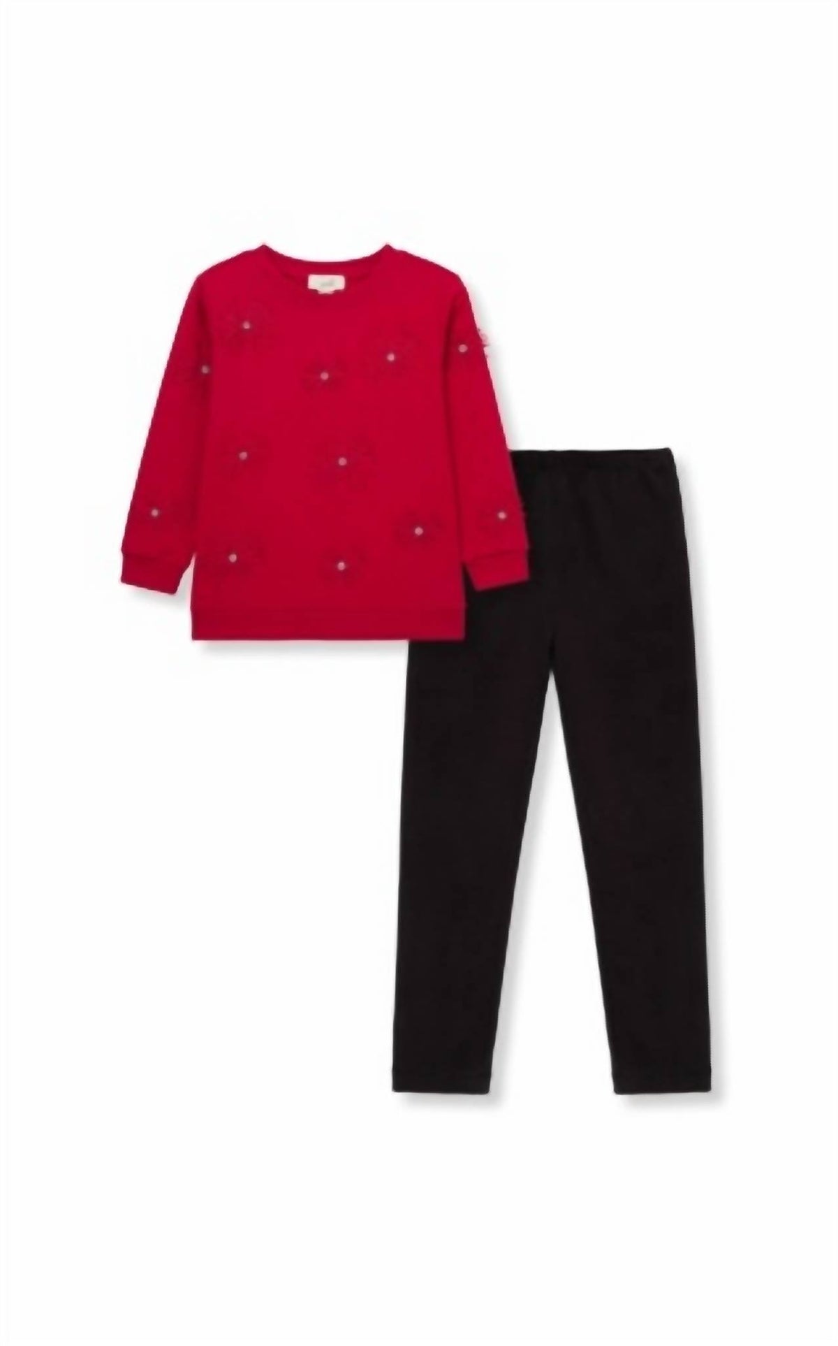 Girl's Sweatshirt With Lace Pants Set