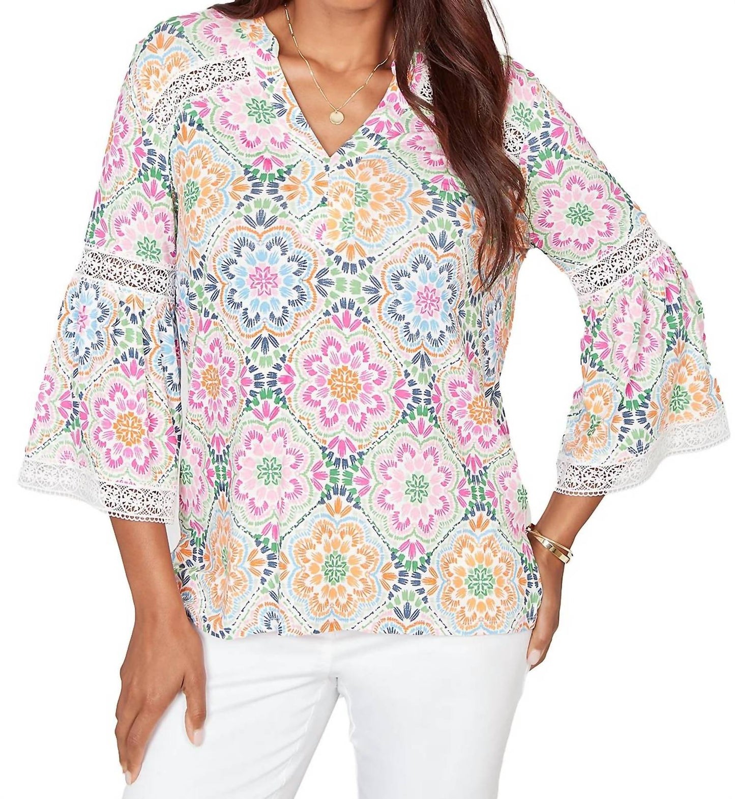 Floral Medallions Top - Plus