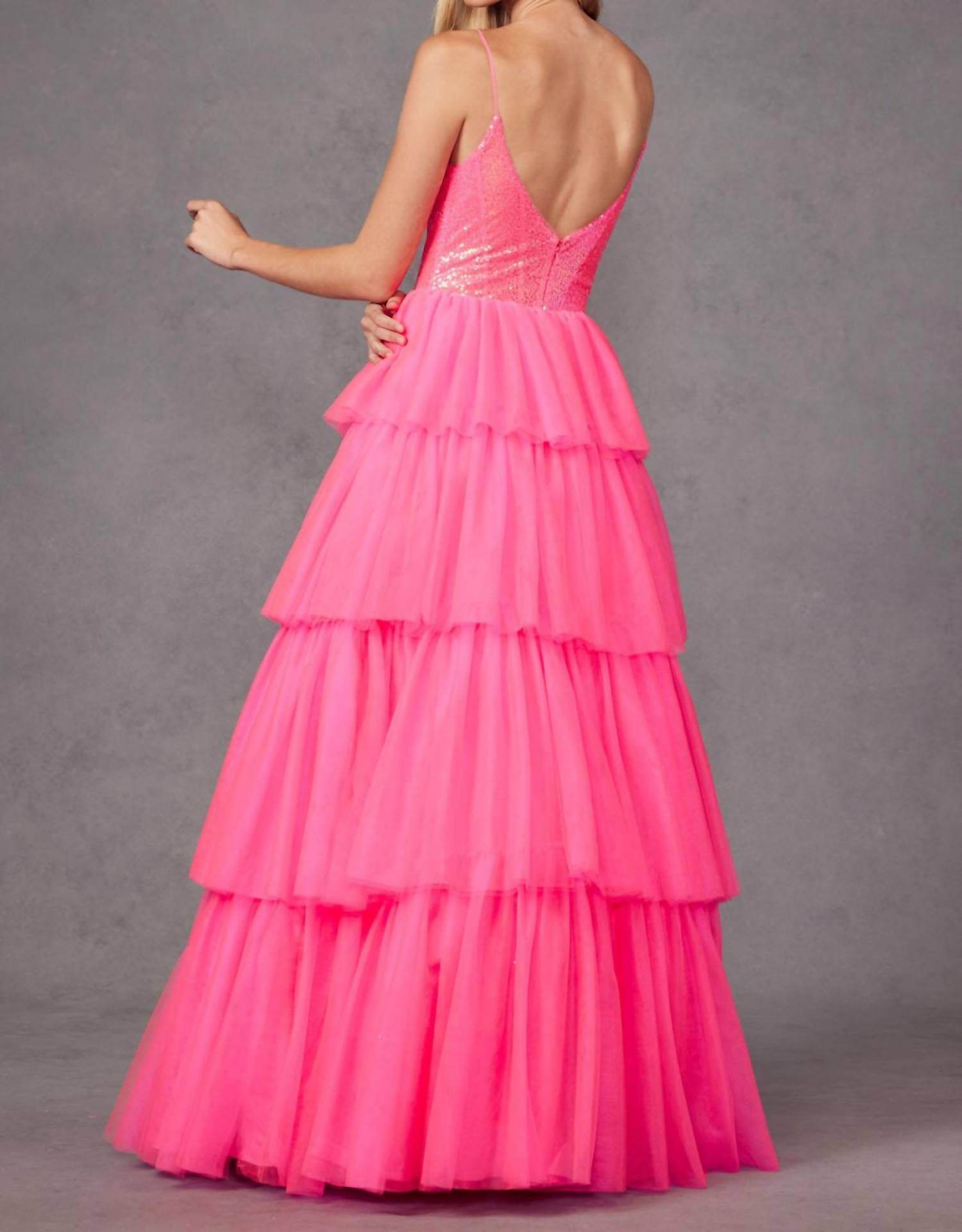 Juliet - Sleeveless A-line Ruffled Prom Dress - Rack Hunt -