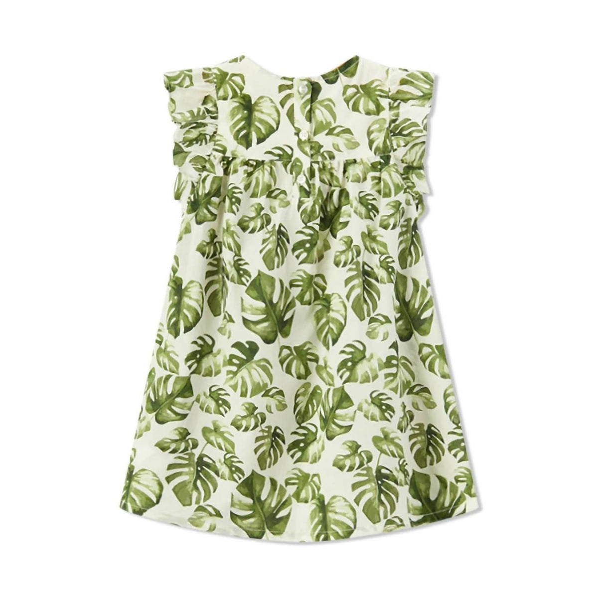 Girl's Island Leaf Butterfly Ruffle Dress