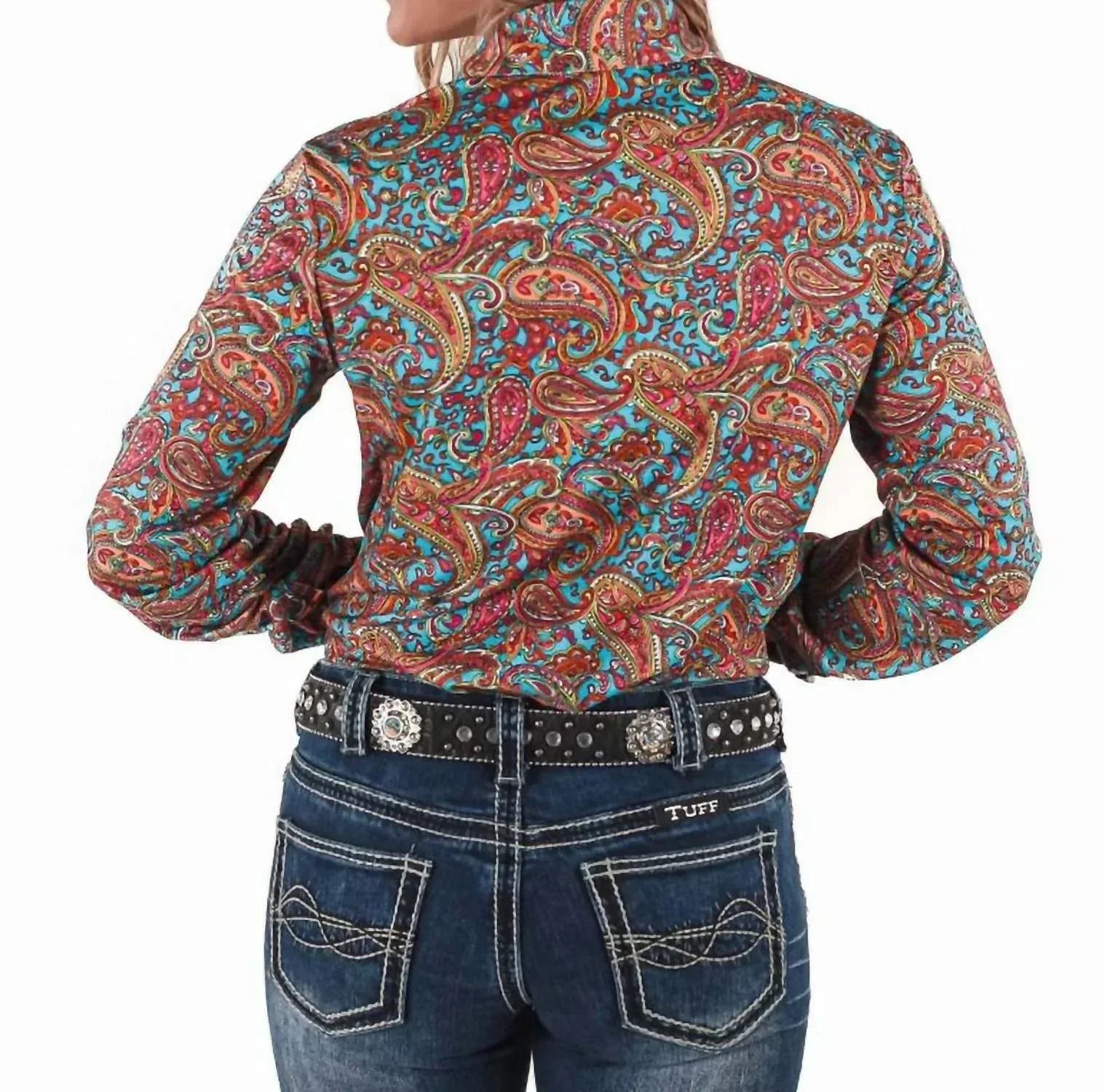 Cowgirl Tuff - Paisley Print Long Sleeve Top - Rack Hunt