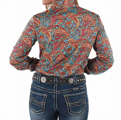 Cowgirl Tuff - Paisley Print Long Sleeve Top - Rack Hunt