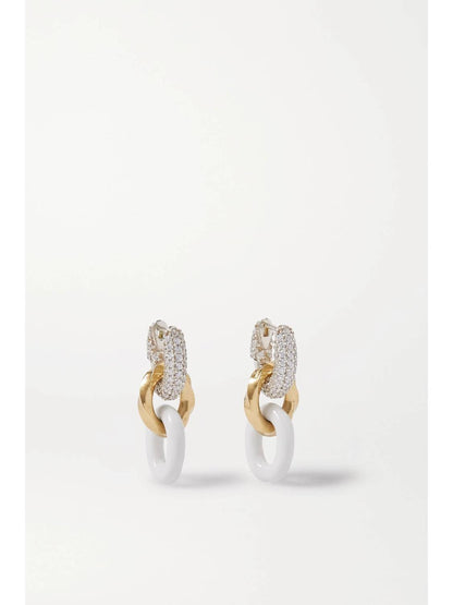 Women's Crystal-embellished Drop Chain Earrings