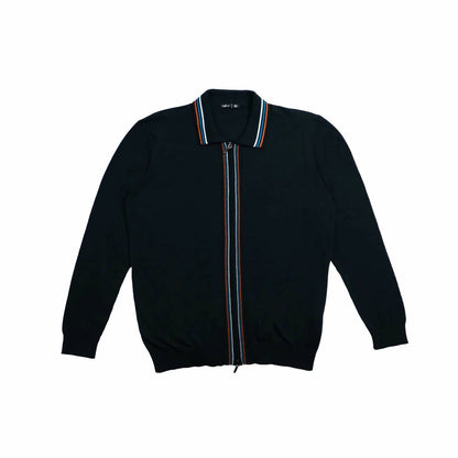 Contour Long Sleeve Two Way Zip Knit Sweater