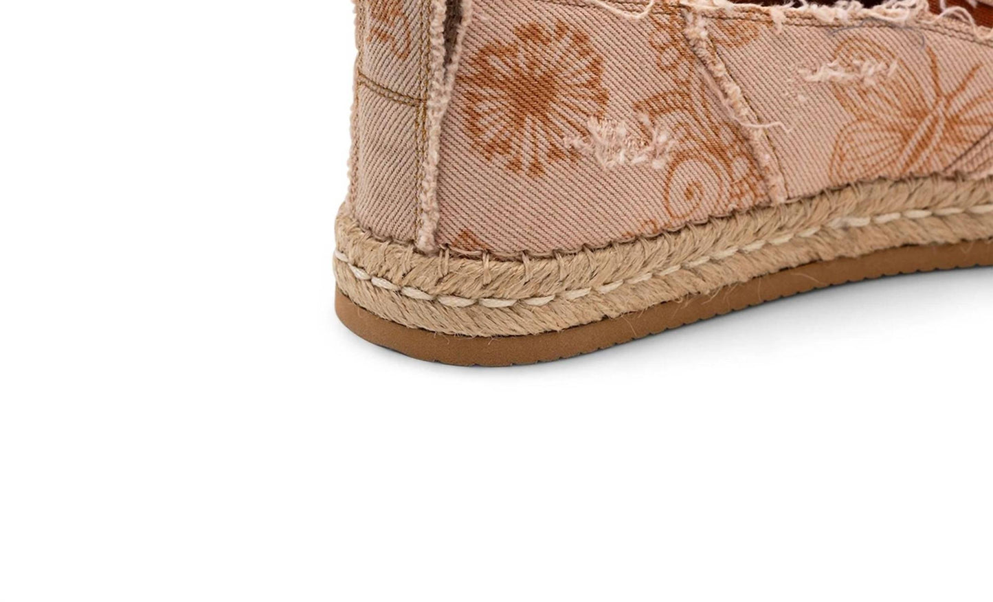 Women's Floral-print Frayed Espadrille