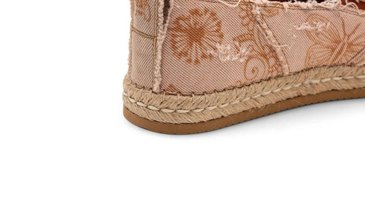 Women's Floral-print Frayed Espadrille