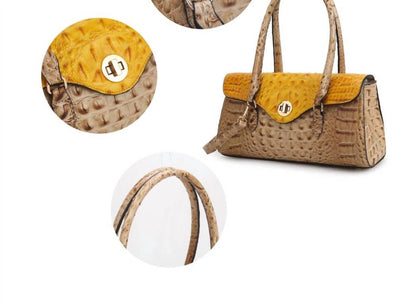 Women's Liviana Croc-embossed Fine Hardware Shoulder Bag