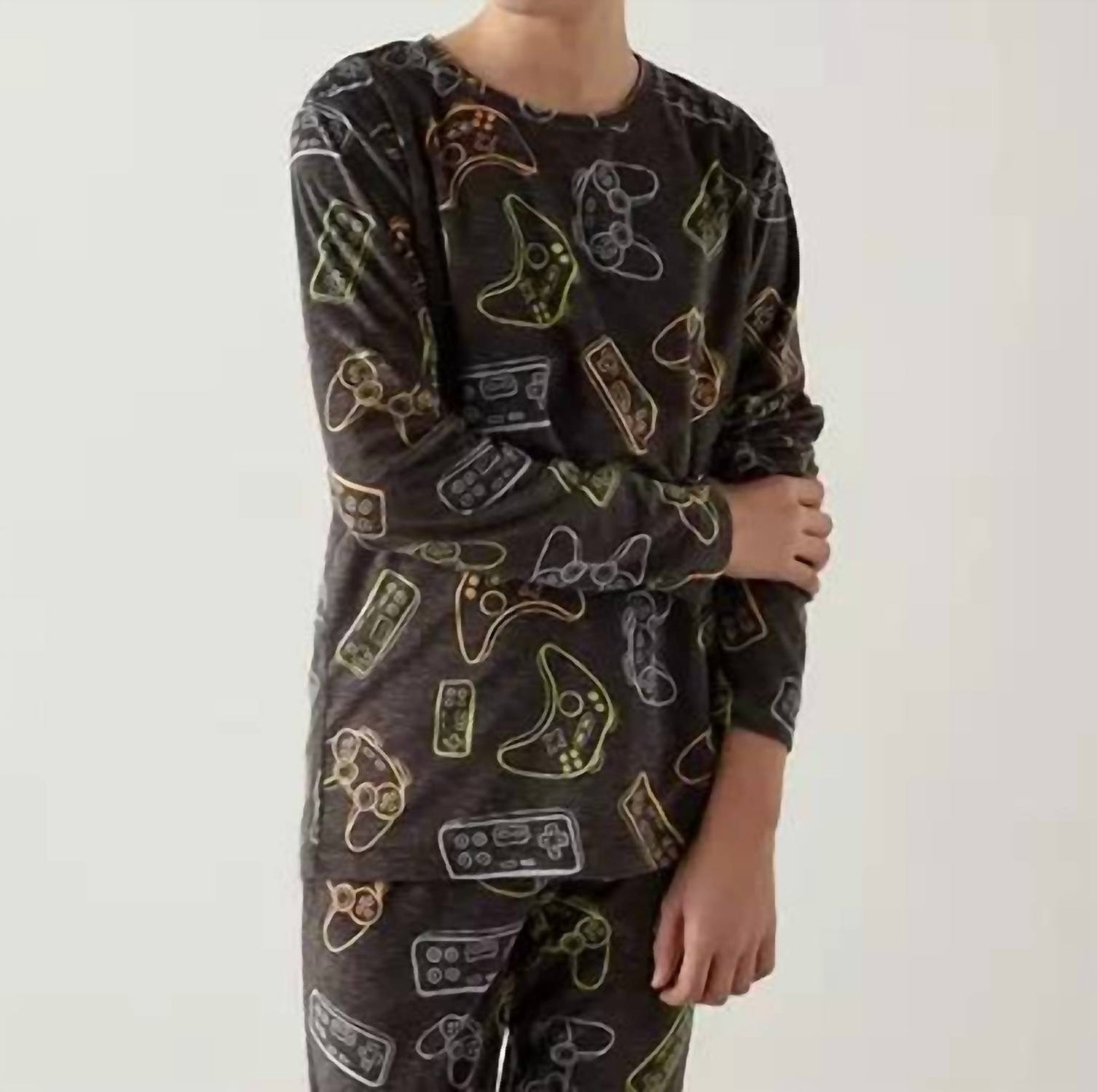All-over Gaming Print T-shirt And Pajama Set