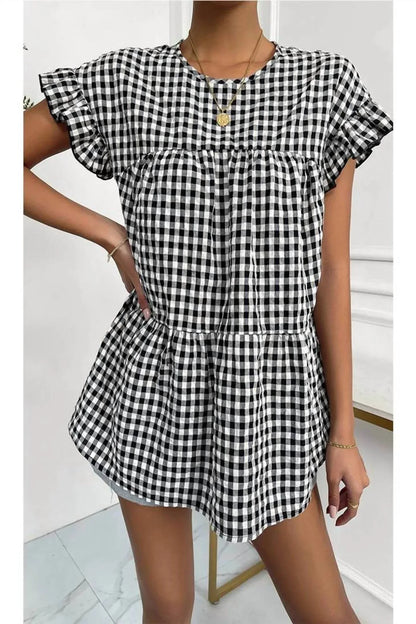 Doublju - Plaid Ruffle Top - Rack Hunt