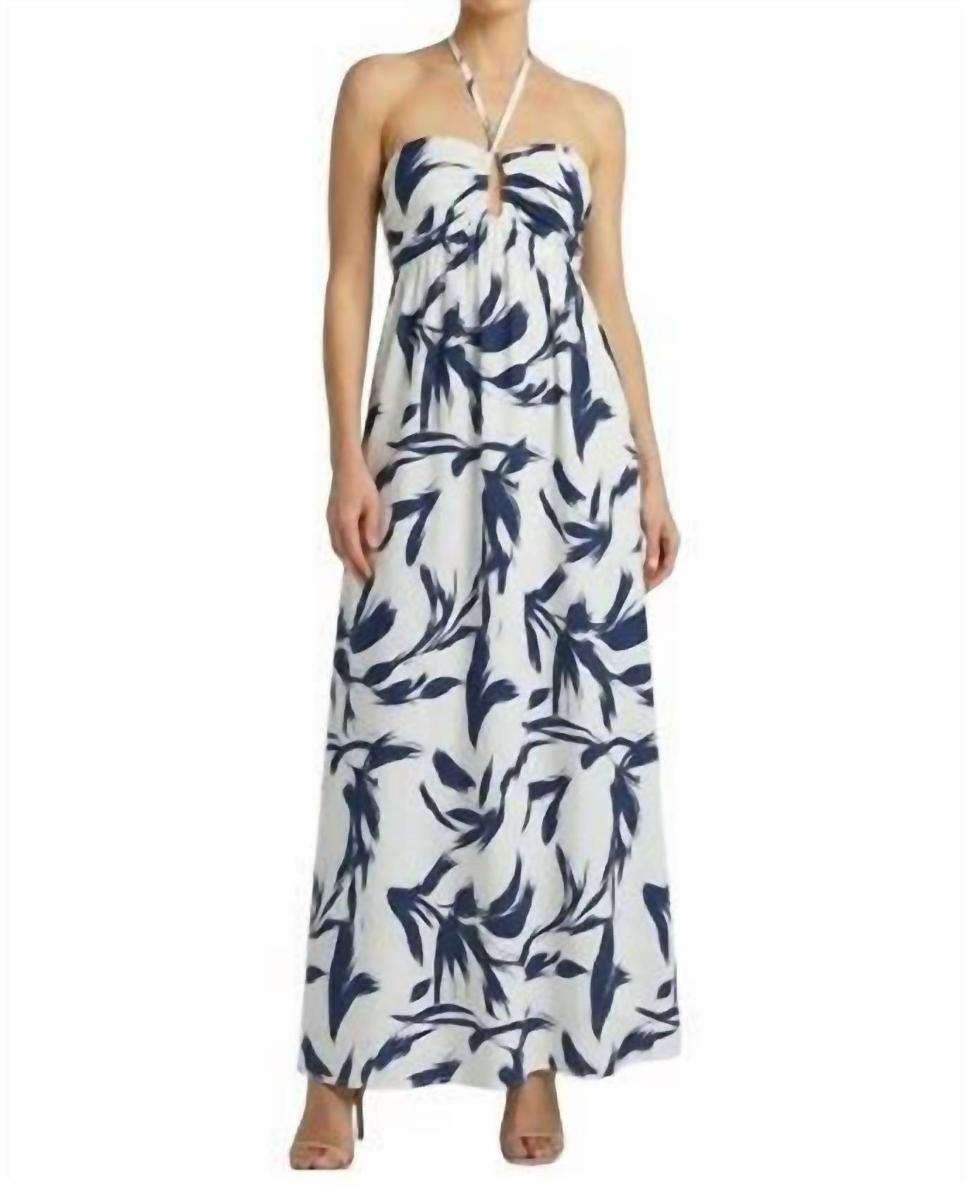 Tropical Halter Maxi Dress