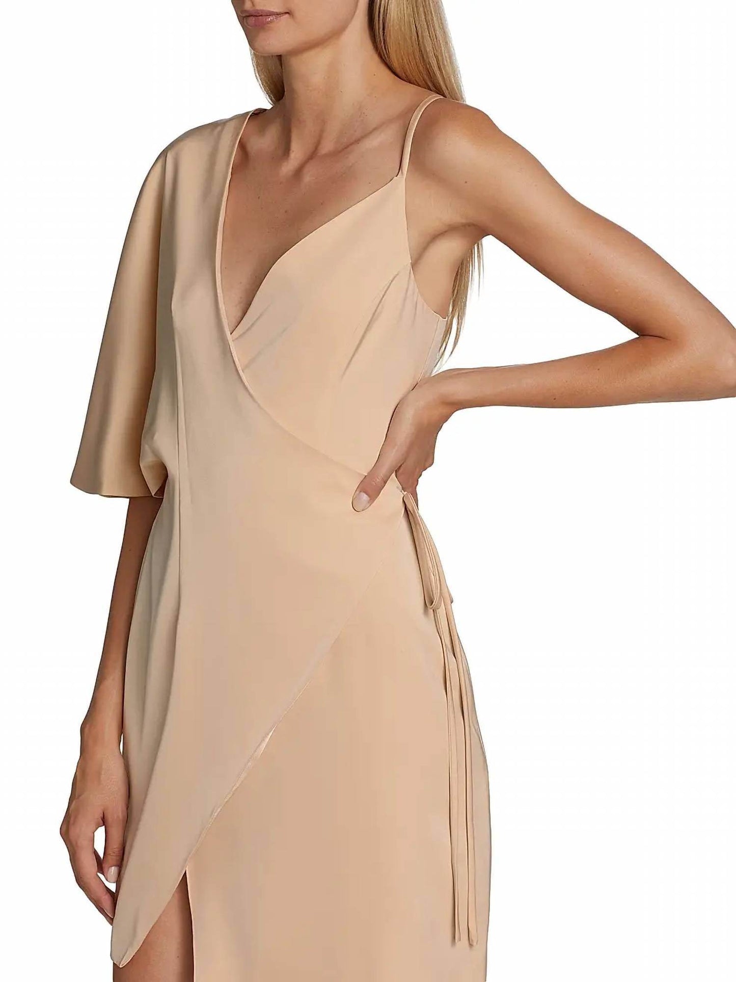 Kimberly Goldson - Laurel Wrap Silhouette Flutter Sleeve Mini Dress - Rack Hunt -