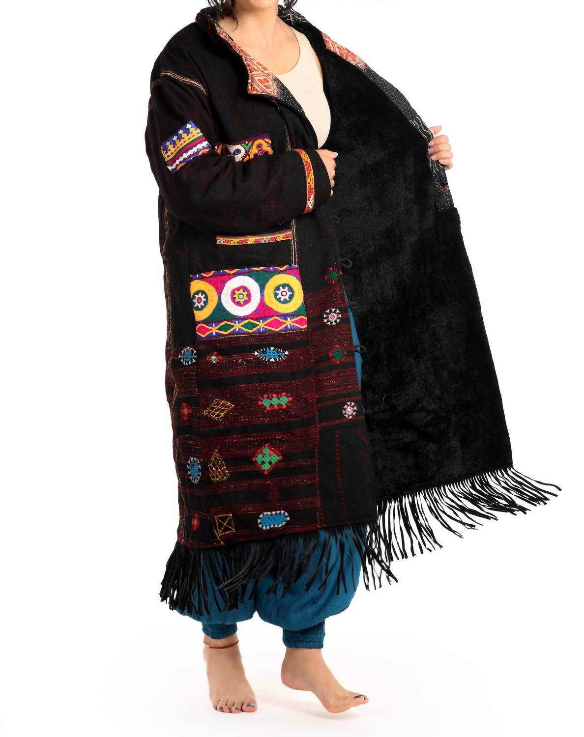 StandAwt - Hand-embroidered Patches Merino Wool Coat - Rack Hunt -
