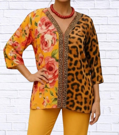 Chiffon Animal Floral Blouse