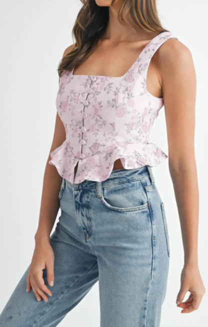 VEDA - Mia Floral Peplum Top - Rack Hunt