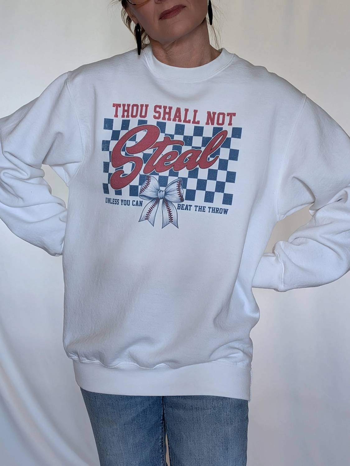 Baseball Thou Shall Not Steal Sports Graphic Sweatshirt