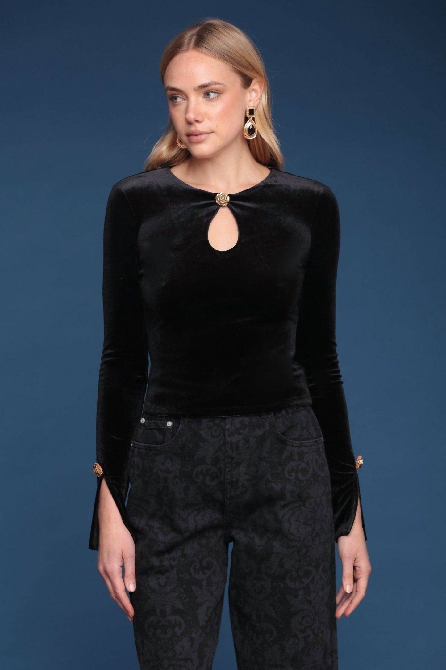 Rose Button Top