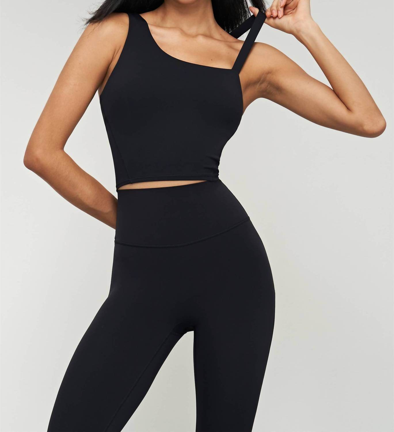 91thelabel - Kalina Longline One Shoulder Strap Sports Bra - Rack Hunt -